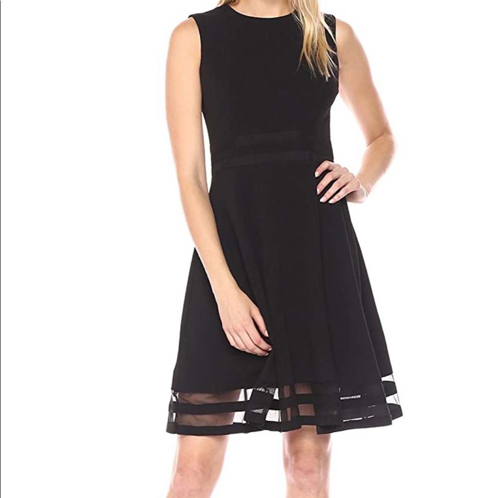 Calvin Klein fit and flare with illusion trim